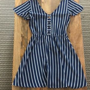 GUC Blue and white stripped dress
